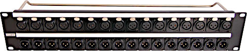2U panel loaded with XLR 3DCF and 3DCM connectors
