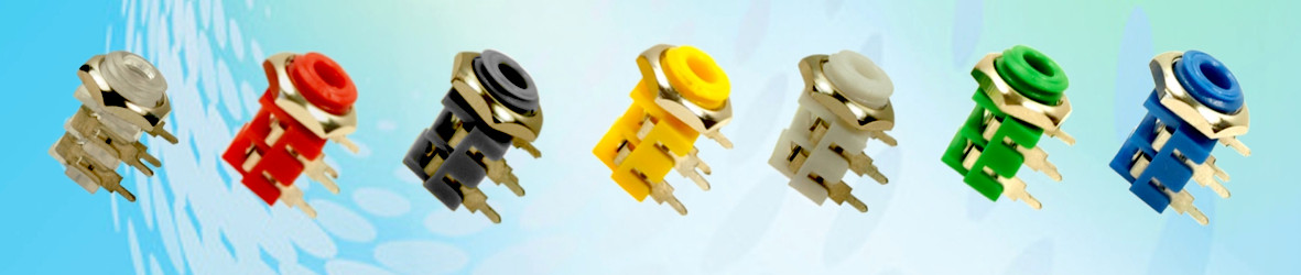 colour-coded 3.5mm jack sockets from CLIFF Electronics