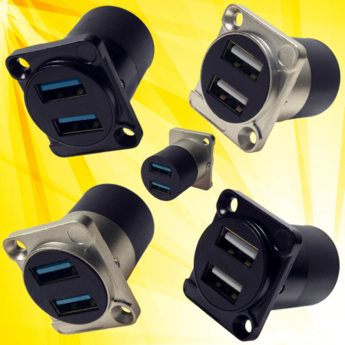 USB2.0 and USB3.0 feedthrough connectors available from CLIFF Electronics.