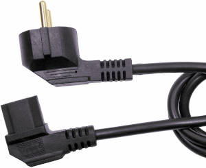 FCR72042 Power cord, right-angled Schuko plug to right-angled IEC C13 plug, 2.5m