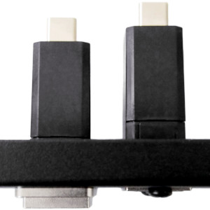 Front and rear mounted CLIFF feedthrough connectors seen from above