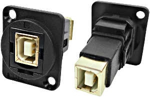 USB 2.0 B female to USB 2.0 B female feedthrough socket