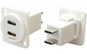 USB Type-C female to USB Type-C male feedthrough socket