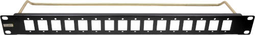1U rack panel suitable for 16 SLIM-sized-connectors