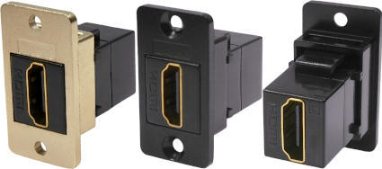 HDMI female to female slim metal front-mounting feedthrough connector CP30600GMX1, CP30600GMB