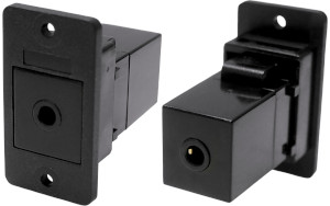 3.5 mm 4-pole audio jack female to female slim plastic front mounting feedthrough connector CP30664X