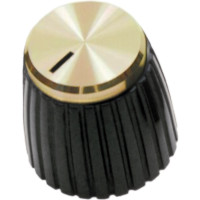 K5 rotary control knob with gold cap and marker line