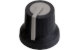Black K87MAR push fit rotary control knob with grey marker. 6 mm spline shaft CL170825CR