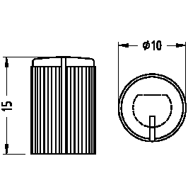 KMK10 rotary control knob drawing