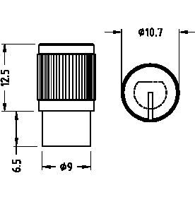 KMK10E rotary control knob drawing