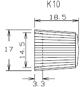 K10 rotary control knob drawing