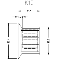 K1C rotary control knob drawing