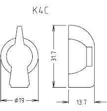 K4C rotary control knob drawing