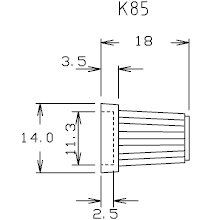 K85 rotary control knob drawing