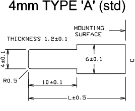 4 mm type A (standard) shaft