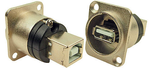 USB2 A/B Changer Sockets in XLR shell
