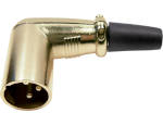 3 pin audio male right-angle XLR plug