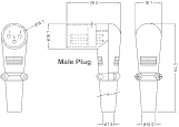 male right-angle plug diagram